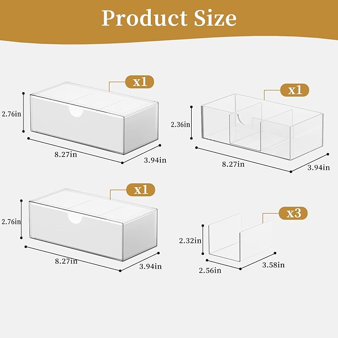 3 Tier Medicine Cabinet Organizer and Storage,Stackable Bathroom Medicine Organizer with Removable Dividers, Plastic Vanity S