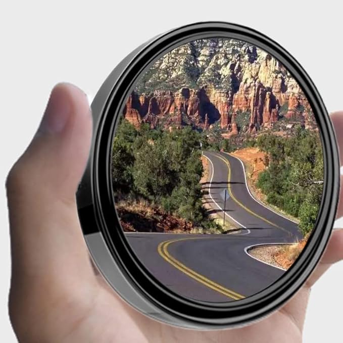 2PCS Small Blind Spot Mirror, 3-inch Round HD Glass Convex Rear View Mirror, Strong Adhesive for Car, Van, SUV and Trucks (3"(75mm), Black Frame)