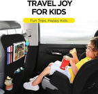 lebogner Back Seat Cover for Kids + 6 Pocket Storage Organizer, 2 Pack X-Large Kick Mats Backseat Protector with iPad Tablet 