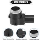 4 Pcs PDC Reverse Parking Assist Sensor Compatible for Cadillac Escalade 2007-2014, Durable ABS Plastic Black Rear Bumper Parking Assist Sensor