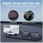 Multifunctional Car Anti-Slip Mat, 360° Rotatable Phone Holder Dashboard Pad with Temporary Parking Number, Rotatable Car Ant