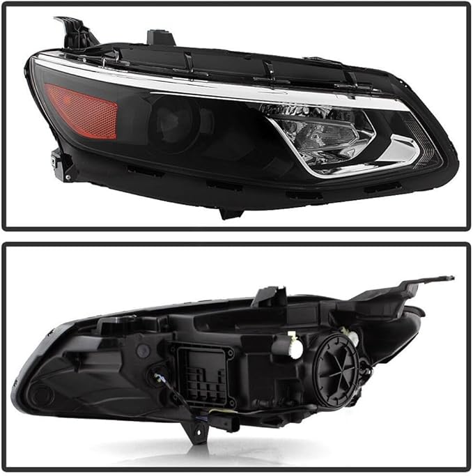 [ Model for Chevy for Malibu Hybrid/L/LS/LT/Premier 16-18 Headlight Headlamp Right Passenger Side Black-Housing Clear-Lens