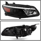 [ Model for Chevy for Malibu Hybrid/L/LS/LT/Premier 16-18 Headlight Headlamp Right Passenger Side Black-Housing Clear-Lens