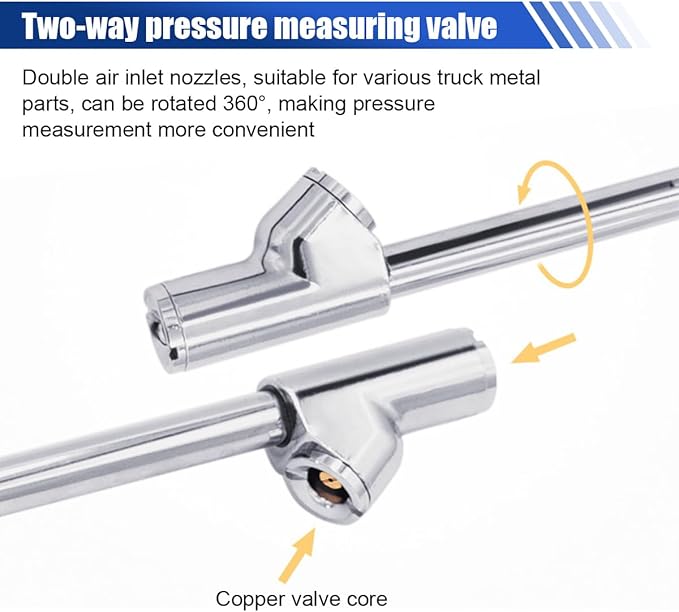 Digital Tire Pressure Gauge 230 PSI, Stainless Steel Dual Head Tire Gauge for Truck RV, Heavy Duty Tire Pressure Gauge with Backlit LCD and Flashlight for Easy and Accurate Reading