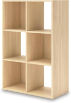 Signature Design by Ashley Piperton 3-Tier Floor Standing 6 Cube Organizer for Living Room, Wood, Works with 10.5" W x 10.5" 