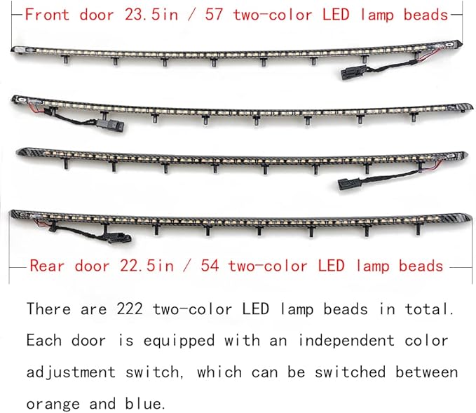Car Interior Door LED Lighting Ambient Light Trim Strip Accessories for BMW 3 Series F30 F31 320i 328i 330i 335i 340i Door Two-Color Atmosphere Lamp Replacement Cover (Carbon Fiber Color)