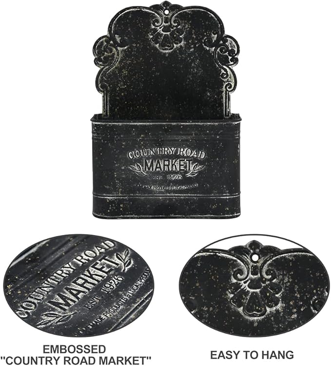 Metal Hanging Storage Baskets Wall Baskets for Mail, Files,Flowers, Books & Accessories, Wall-Mounted Organizer for Entryway,