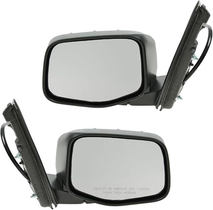 TRQ 2 Piece Driver and Passenger Side Mirror Assembly Set Electric Adjustment Heated No Memory Textured Compatible with 2011-
