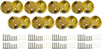 QCAA Heavy Duty Solid Metal Pole Socket Set, 1-3/8'', Polished Brass, 8 Pairs, Made in Taiwan