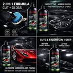 923 Heavy Cut Polishing Compound – Fast Cut & High Gloss Finish for Automotive Clear Coats – Silicone-Free, Water-Based, 1kg Bottle – Removes P1500+ Scratches & Restores Shine