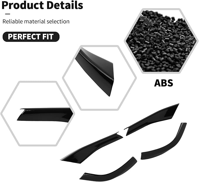 Rearview Side Mirror Decoration Trim Cover Compatible with Mustang IExterior Accessories 2024 2025(Black)