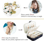 Hatori Travel Jewelry Box, PU Leather Small Jewelry Organizer for Women Girls, Portable Mini Travel Case Display Storage Hold