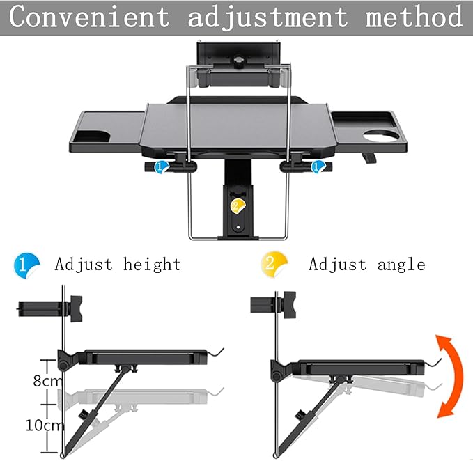 2 in 1 Large Car Steering Wheel Tray/Back Seat Headrest Table with Phone Holder for Eating Food Drink and Writing Work, Car Steering Wheel Desk Laptop Mount - Gifts for Truck Drivers