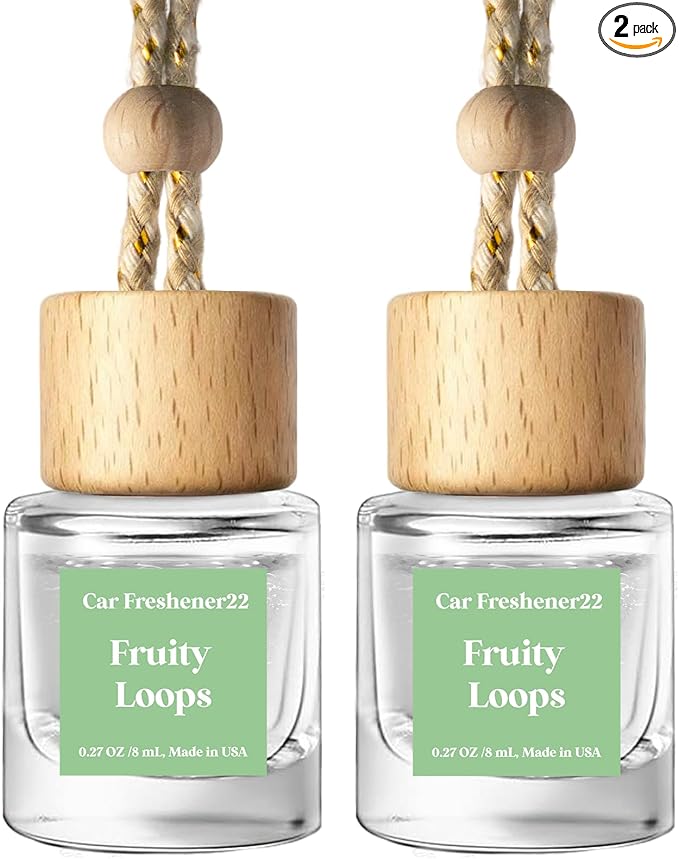 C Classy Car Air Freshener Hanging 2 Pack, Fruit Loops Essential Oil Diffuser for Cars, Cute Car Accessories, Long-Lasting Fr