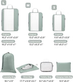 Gonex 8 Set Compression Packing Cubes for Travel Essentials, Expandable Mesh Organizer with Toiletry, Laundry, Shoe, Cable Ba