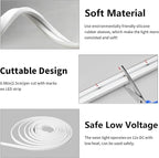 iNextStation 12V LED Strip Lights 16.4FT, Flexible Silicone Neon Rope Light, Waterproof, Cuttable, Dimmable & Linkable, for Cabinet, Ceiling, Wall, Bedroom, Kitchen (16.4FT(No Plug), White)