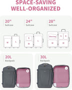 ECOHUB 6 Set Packing Cubes for Travel Durable Suitcase Organizer Bags Set with Personalized Tag Travel Essentials with Shoe B