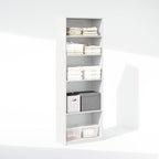 Furinno Reed Closet Organizers and Storage, 5-Tier Closet Organizer, Open Shelf Closet Storage, for Wardrobe, Bedroom, Living
