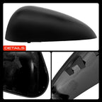 A-Premium Driver Side Rearview Mirror Cover Cap - Compatible with Chevrolet Sonic 2012-2020 - Smooth Black, Without Turn Signal Hole
