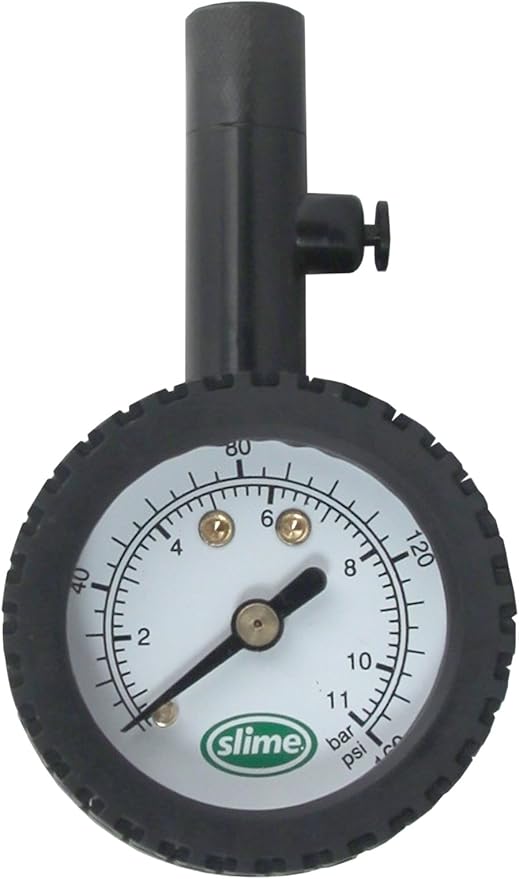 Slime 20186 High PSI Dial Gauge with Bleeder Valve, 10-160 PSI