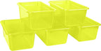 Storex Small Cubby Bin, 12.2 x 7.8 x 5.1 Inches, Candy Yellow, 5-Pack (62476U05C)