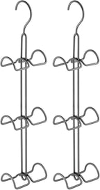 mDesign Metal Wire Over The Closet Rod Hanging Storage Organizer Hanger for Storing and Organizing Purses, Backpacks, Satchel