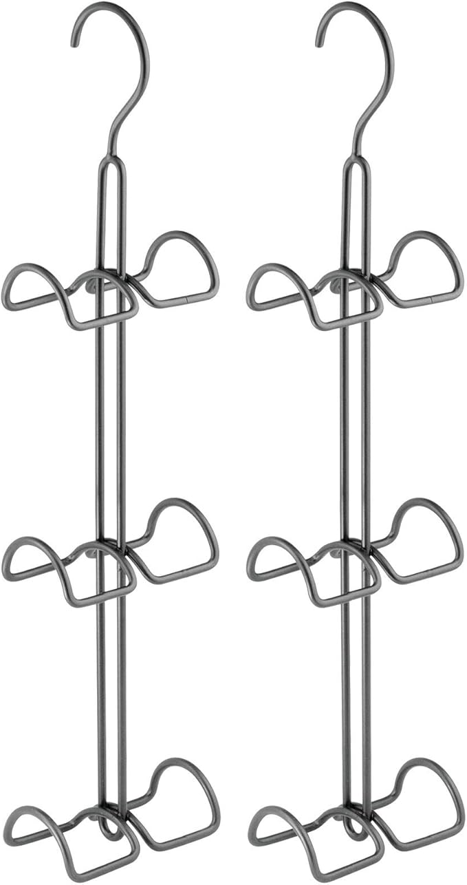 mDesign Metal Wire Over The Closet Rod Hanging Storage Organizer Hanger for Storing and Organizing Purses, Backpacks, Satchel