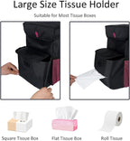 Car Trash Can Foldable Garbage Bin Leakproof 3 Gallons Black Pink