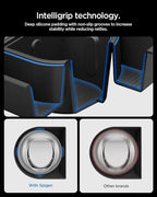 Spigen Center Console Organizer [Sliding Tray w/Intelligrip & Sunglass Holder] for 2025 2026 Tesla Model Y Juniper Accessories, Cup Holder Expander for 32oz 40oz Owala, Hydro Flask, Yeti, & More