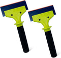 NEWISHTOOL 2 Pack Rubber Squeegee with Nylon Handle for Water Removal, Glass Cleaning, PPF Installing and Window Film Application (5-Inch Blade with Long Handle)