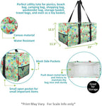 NGIL Extra Large Utility Tote Reusable Grocery Bag Oversized Collapsible for Groceries, Storage, Picnic, Beach (Barnyard Blossom-Black)