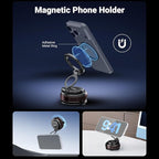 NEEWER Vacuum Suction Cup Mount, 360° Adjustable Magnetic Cell Phone Holder Stand Compatible with MagSafe iPhone, Quick Release for Your Car POV Dash Windshield Gym Desk Video Recording, PA138