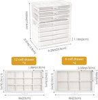 ProCase Earring Holder Organizer Jewelry Box with 8 Drawers, Acrylic Clear Earring Case with Adjustable Velvet Trays for Wome
