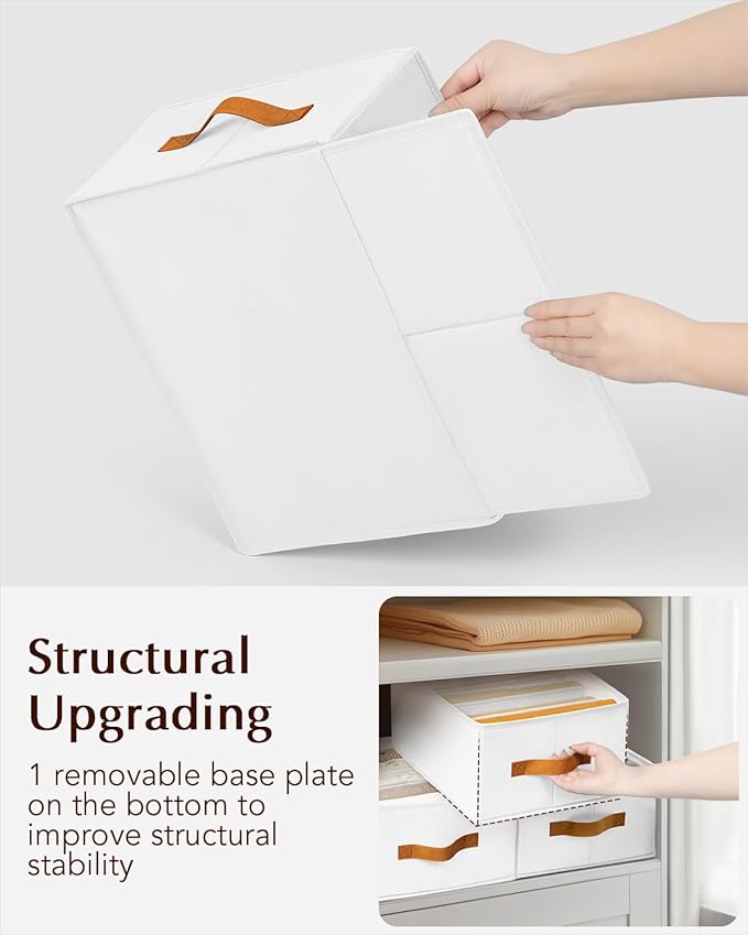 Homsorout Clothes Organizers and Storage - 4/5/7 Grids Fabric Jeans Organizer with Handles, Foldable Closet Organizers Divide