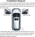 Riloer Car Auto Vehicle Reverse Backup Radar System with 4 Parking Sensors, Distance Detection + Sound Warning Universal Rada