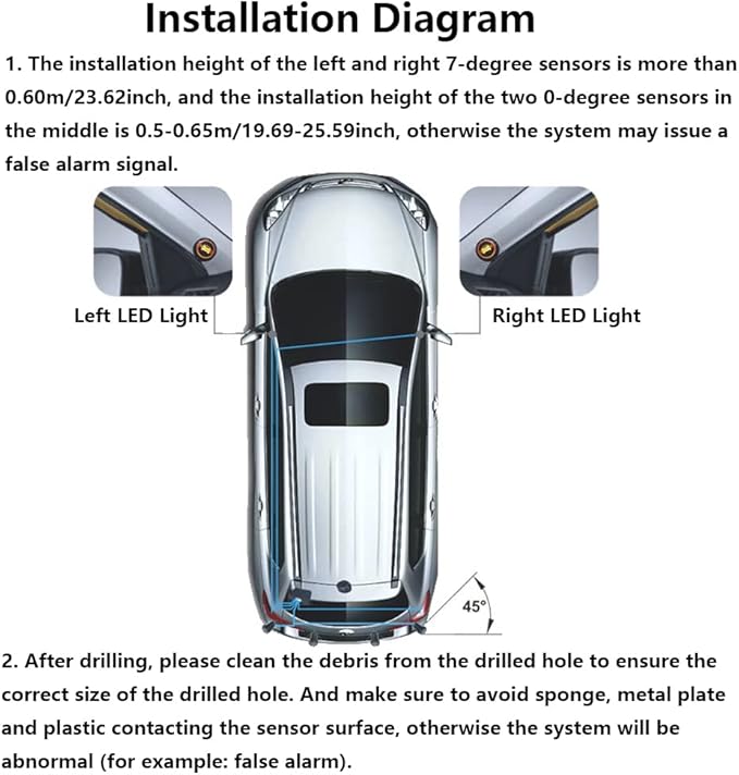 Riloer Car Auto Vehicle Reverse Backup Radar System with 4 Parking Sensors, Distance Detection + Sound Warning Universal Rada