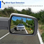 Spec-D Tuning Chrome Power Fold Heated + Puddle + Blind Spot Monitor Right Passenger Side Mirror Compatible with 2019-2024 Ram 1500, Left + Right Pair