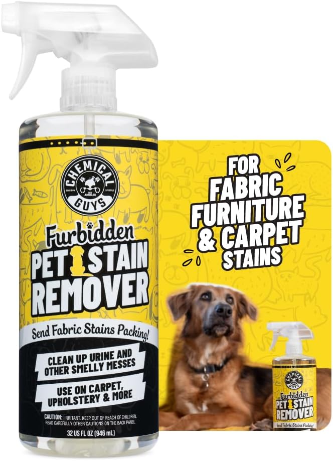 Chemical Guys Furbidden Pet Stain Remover for Car & Home, Carpet & Upholstery Cleaner, Eliminates Pet Odors & Stains from Uri