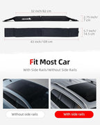 Abahub Soft Roof Rack Pads with 2 Tie Down Straps, 2 Tie Down Ropes, 2 Hood Loops and Storage Bag, for Surfboard, Kayak, Canoe, Heavy Duty Universal Car Roof Racks System