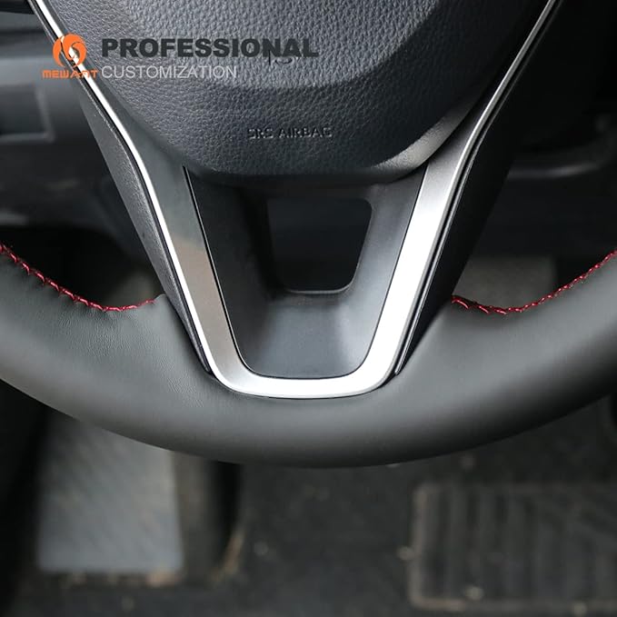 MEWANT Breathable Black Genuine Leather DIY Car Steering Wheel Cover for Toyota Camry 2018-2019 / Toyota Avalon 2019 / Toyota Corolla 2019-2020 / Toyota RAV4 2019 Steering Wheel Accessories