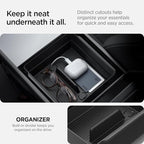 Spigen Armrest Console Organizer for Tesla Model Y Juniper (Standard, Premium & Performance 2026/2025) and Model 3 Highland (Standard, Premium & Performance 2026/25/24)