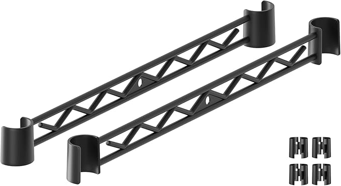 VIPEK 2Pack Hanger Rail Durable Metal Support Rail for 15.7" Wide Wire Shelf Clothes Rack, Quick Installation
