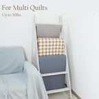 Honest Blanket Ladders for The Living Room, 5-Tier Blanket Holder, Wall-Leaning Blanket Rack, Ladder Shelves, Wooden Quilt La