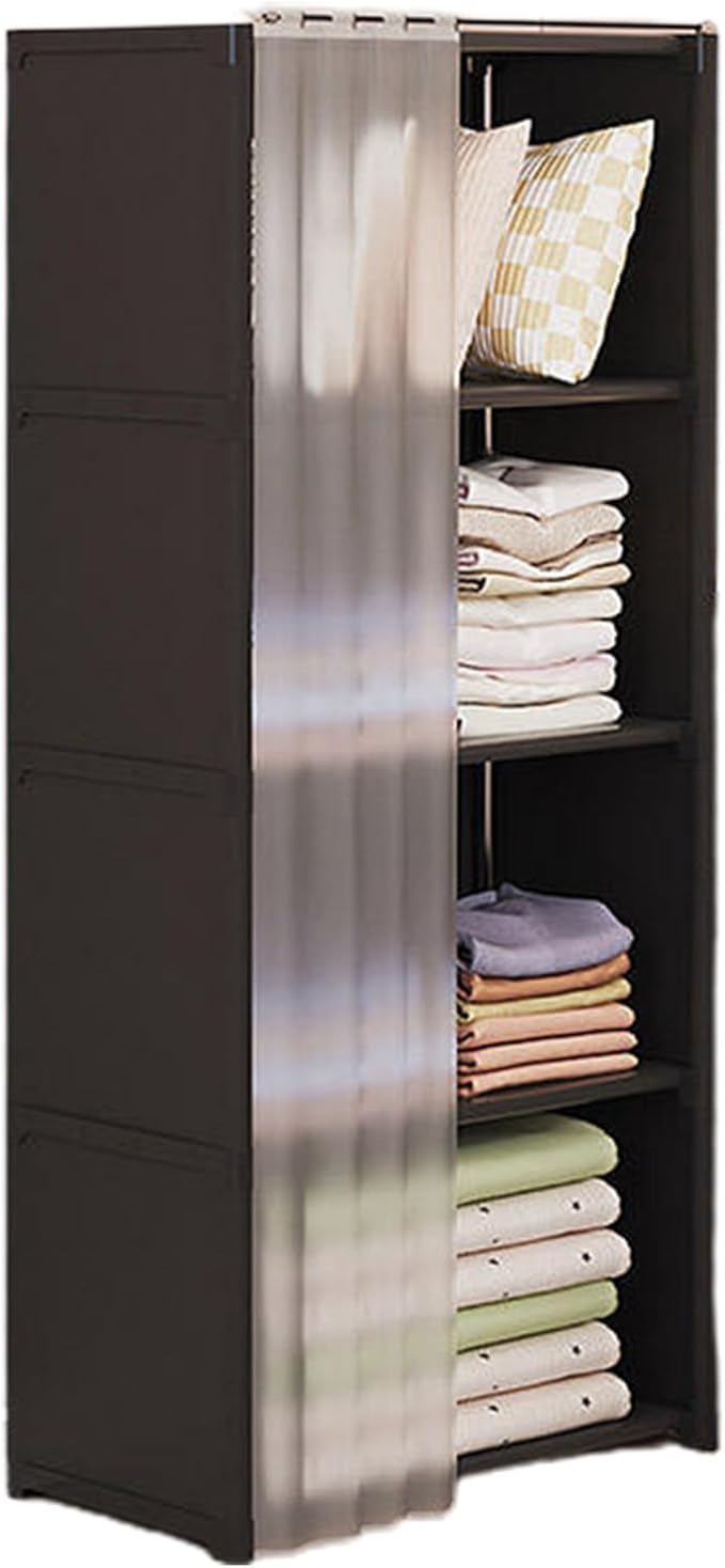 Portable Closet Wardrobe for Small Room, Clothes Storage Rack, Clothes Organizer Cabinet, Dust-Proof Garment Shelf for Home B