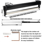 Adjustable Pull Out Clothes Rail - Extendable Closet Organizer Rack for Coats & Pants - Space-Saving Hanger Holder 30-80cm (2
