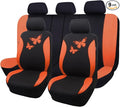 Flying Banner Butterfly car seat Covers ful Set Fashion Universal Lady Woman Female Rear Bench Split Colorized (Full Set, Ora