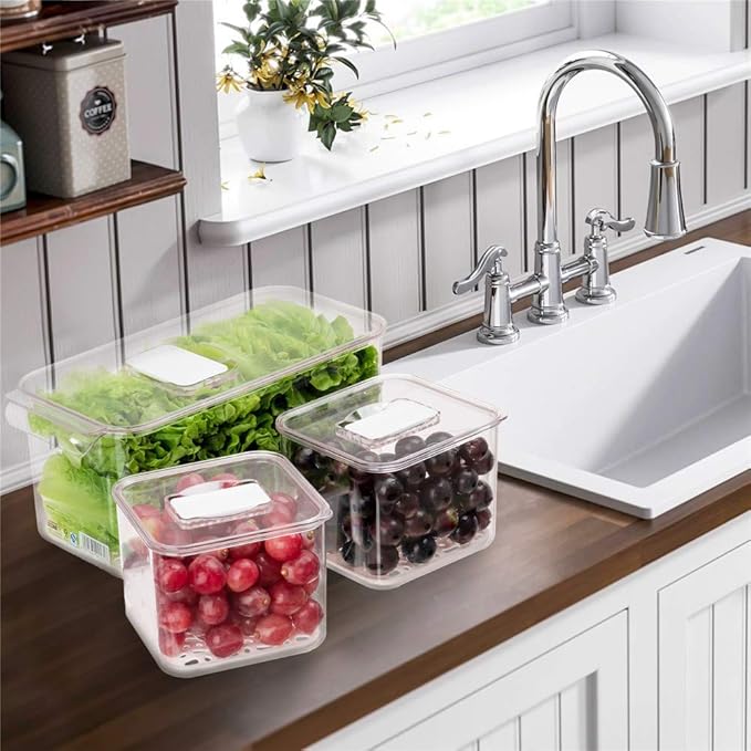 Lazy Susan Organizer Turntable Storage Container Rotating Organizer Spinning Organizer Bins SANNO Produce Saver Containers fo