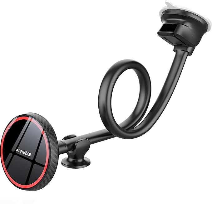 APPS2Car for MagSafe Car Mount Magnetic Phone Holder Upgraded 14-Inch Long Arm Suction Cup Windshield Mount fits iPhone 17 Pro Max Plus 16 15 14 13 12 Mini