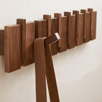 QUELLANCE Wood Coat Rack Wall Mount, Coat Hooks Hanger Wall Mounted, Heavy Duty Wall Coat Rack with 6 Hooks for Hanging Coats