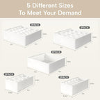 Criusia Underwear Sock Drawer Organizer Dividers 8 Set, Foldable Dresser Closet Organizers and Storage Bins for Baby Clothing